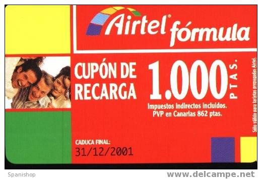 Airtel ACR-050/1 Friends 1000 Ptas 31/12/2001 Soft. Nº Serie 11 Digitos - Airtel