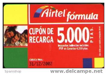 Airtel ACR-056 Friends 5000 Ptas 31/12/2002 Soft - Airtel