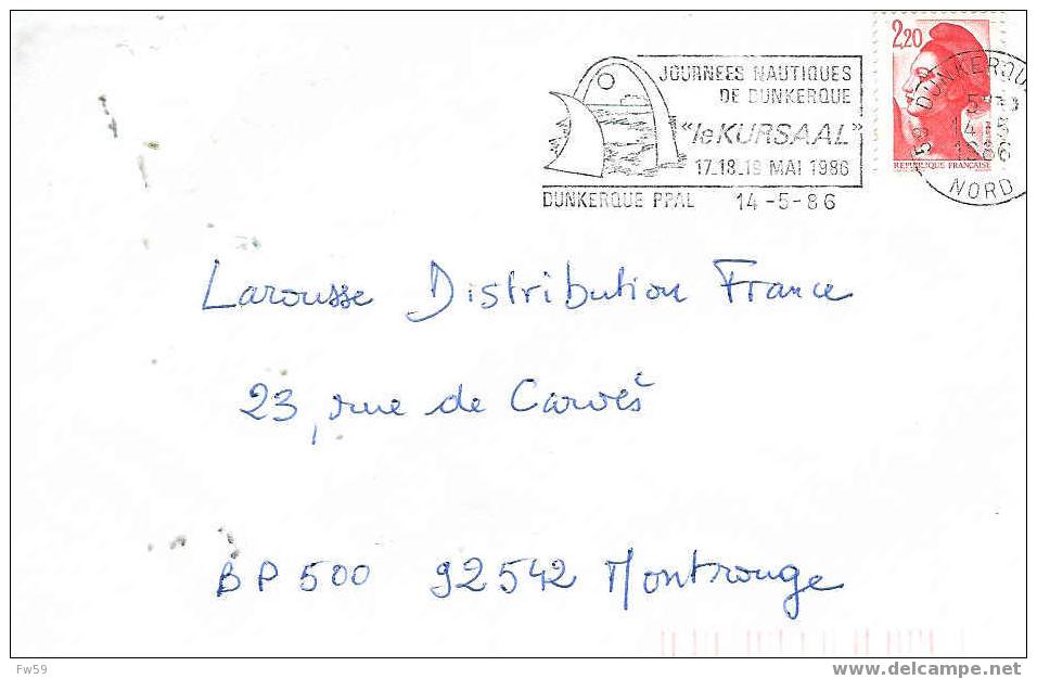 VOILE OBLITERATION TEMPORAIRE FRANCE 1986 DUNKERQUE - Voile