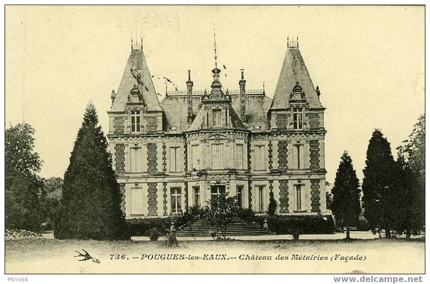 58 .  POUGUES LES EAUX .  CHATEAU DES METAIRIES FACADE - Pougues Les Eaux