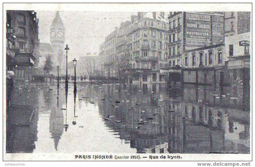 Paris Anondé(janvier 1910) Rue De Lyon Cpa Bon état - Inondations