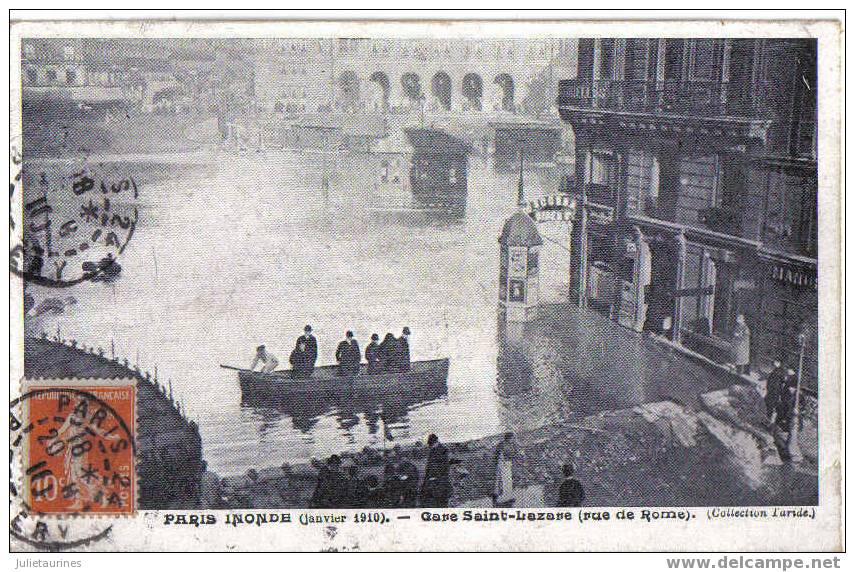 Paris Anondé(janvier 1910) Gare Saint-lazare(rue De Rome Cpa Bon état - Inondations