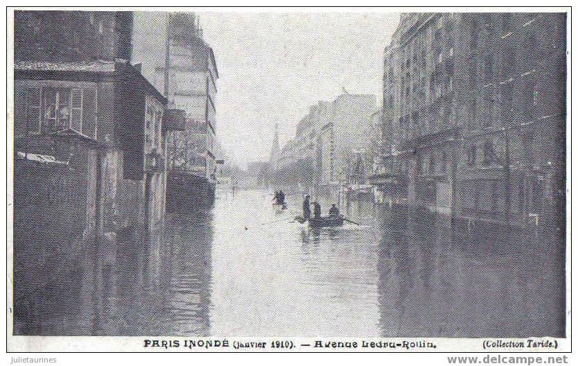 Paris Anondé(janvier 1910) Avenue Ledru-roilin Cpa Bon état - Überschwemmungen