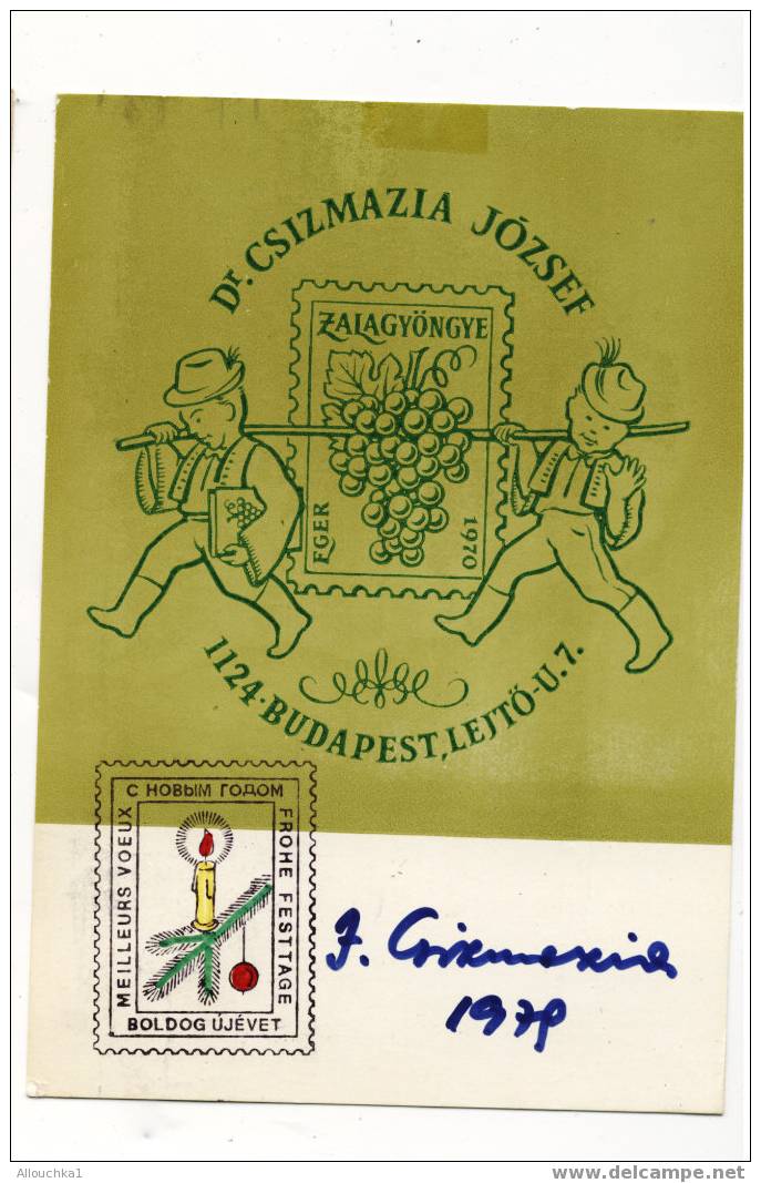 MARCOPHILIE POST CARD DE 1970 DR CSIZMAZIA JOZSEPF  BUDAPEST - Poststempel (Marcophilie)