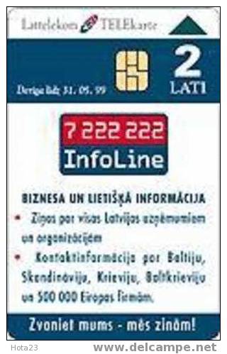 Latvia- Help Infoline 7 222 222 - Rare Item 1998 Y Phone Card - Latvia