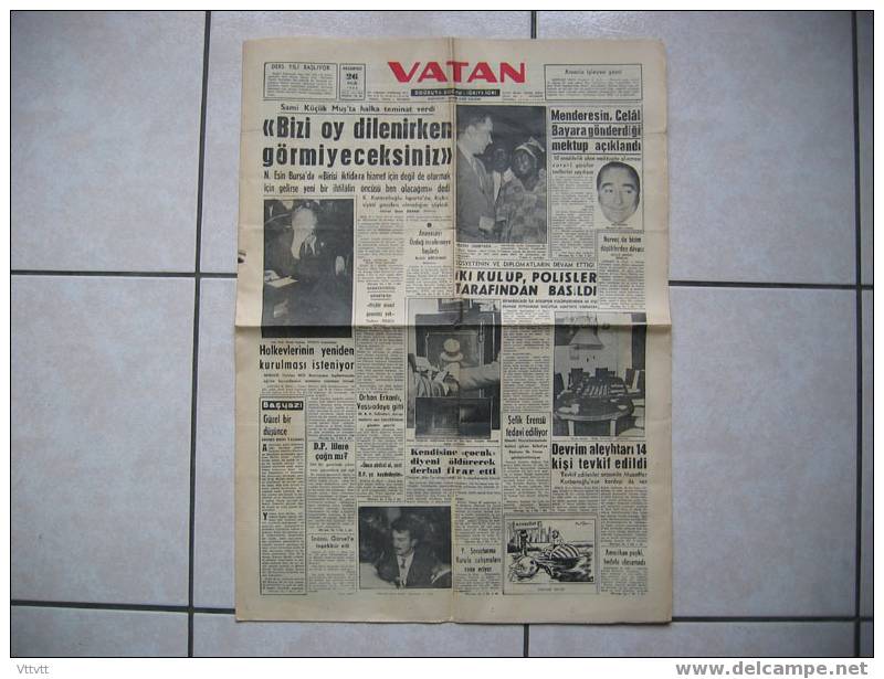 VATAN, 1960 : Quotidien De Turquie - Revues & Journaux