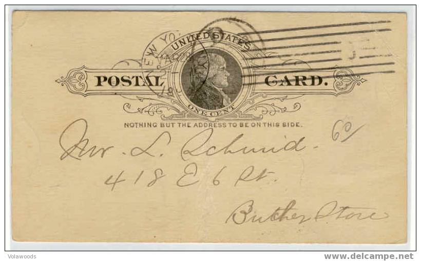 USa - Cartolina Postale Usata Nel 1893 - ...-1900