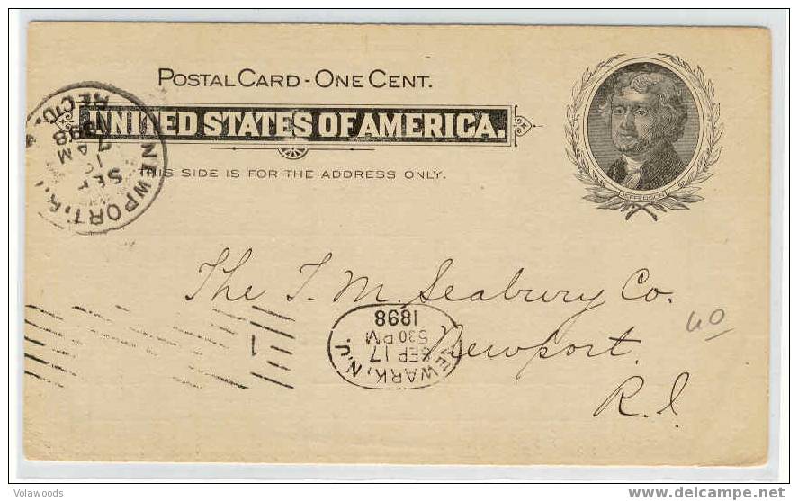 USa - Cartolina Postale Usata Nel 1898 - Jefferson - ...-1900