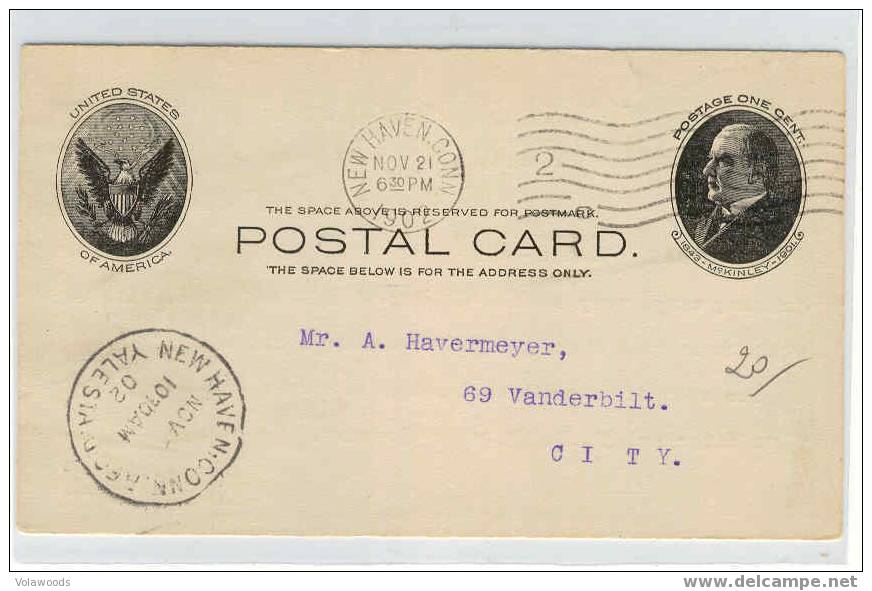 USa - Cartolina Postale Usata Nel 1902 - McKinley - 1901-20