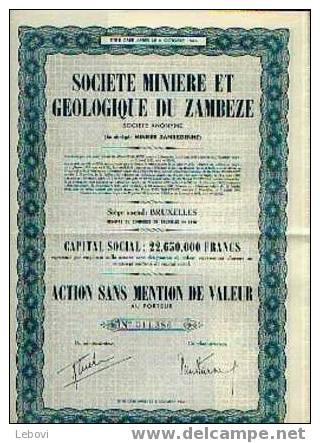 BRUXELLES "Soc. Minière Et Géoluogique Du Zambeze" - Mines