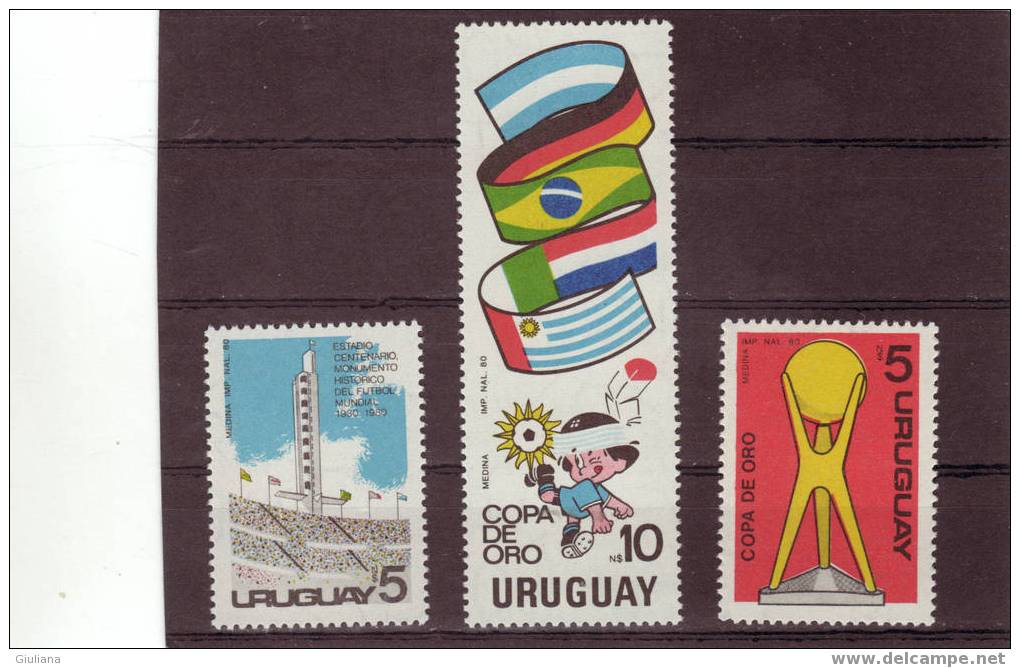 Uruguay  - Serie N. 1066/68** (Yvert) Calcio: Coppa D´Oro A Montevideo 1980 - Coupe D'Amérique Du Sud Des Nations