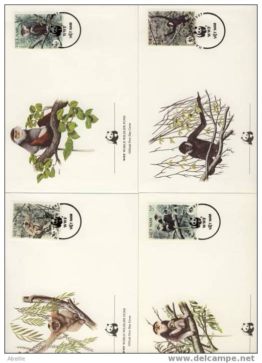 WWF 38   4 FDC  ILLUSTRE  VIETNAM  WWF - Apen