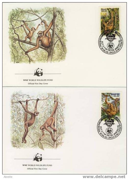 WWF 43   2   FDC   BRASIL     WWF - Singes