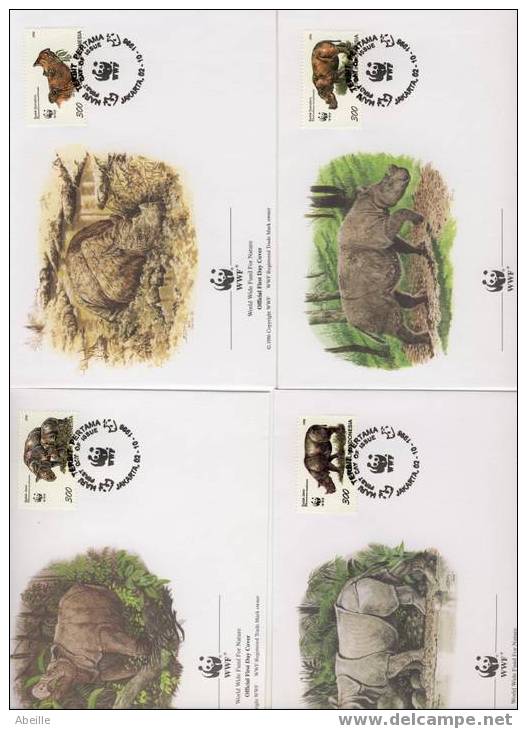 WWF 47  FDC  INDONESIE     WWF - Rhinozerosse