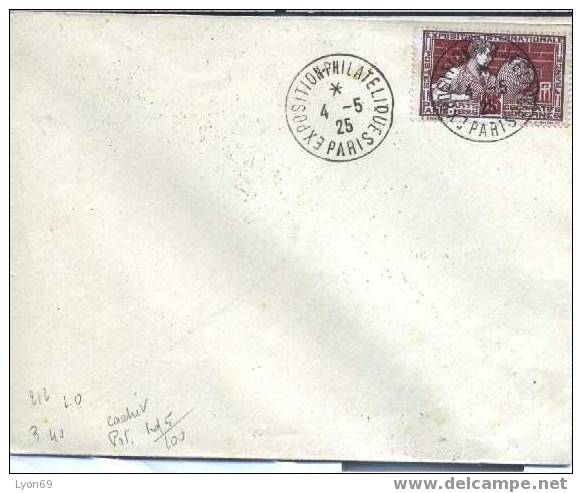 OBLITERATION EX¨POSITION PHILATELIQIUE PARIS 1925 SUR LETTRE - Temporary Postmarks