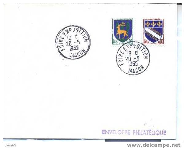 OBLITERATION FOIRE EXPOSITION MACON 1965 SUR LETTRE - Temporary Postmarks