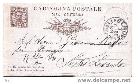 INTERO REGNO - Anno 1880 - Entiers Postaux