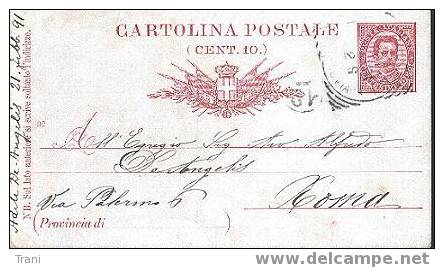 INTERO REGNO - Anno 1891 - Entiers Postaux