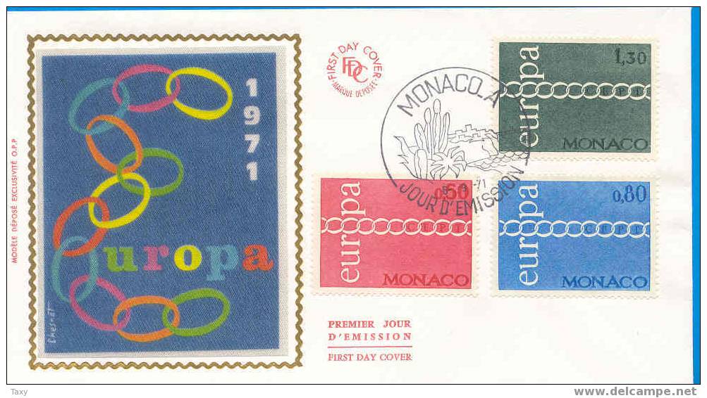 FDC Europa Monaco 1971 Y&T 863/65 - 1971