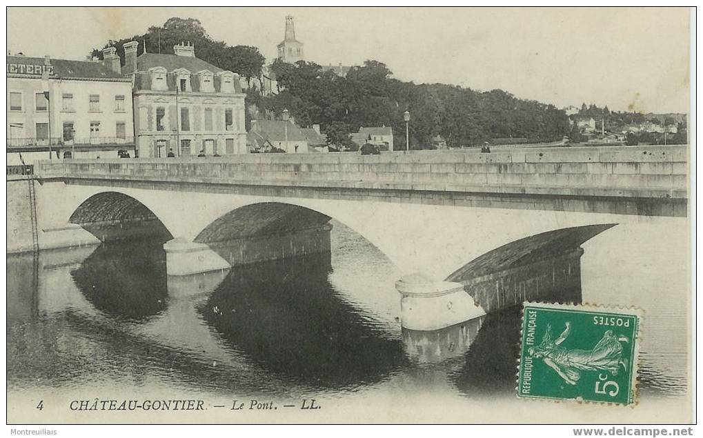 Le Pont De CHATEAU-GONTIER N° 4 Carte écrite - Chateau Gontier