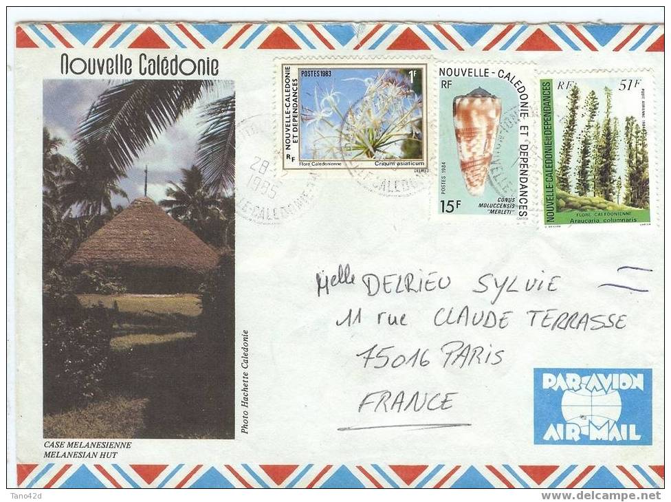 REF LMP6 - NOUVELLE CALEDONIE LETTRE TONTOUTA(?) / PARIS 28/7/1985 - Briefe U. Dokumente