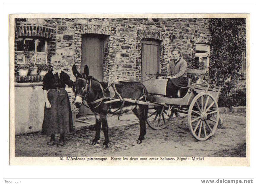 9062 - L' Ardenne Pittoresque. Entre Les Deux Mon Coeur Balance   *attelage D'âne* - Equipaggiamenti