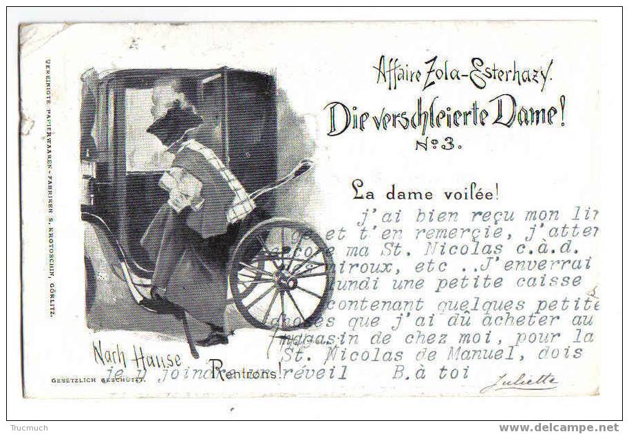 9139 - Affaires Zola - Esterhazy - La Dame Voilée ( N°3) "1898" - Events