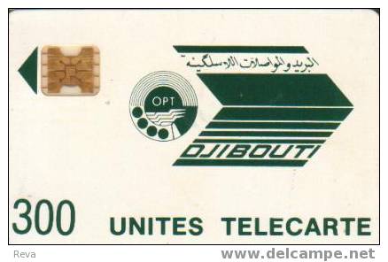 DJIBOUTI  300 UNITS  GOLD  CHIP  DARK GREEN  LOGO  CV. US35$ USED  SN 8716 - Dschibuti