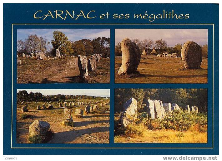 CARTE POSTALE DE CARNAC ET SES MEGALITHES - Dolmen & Menhire