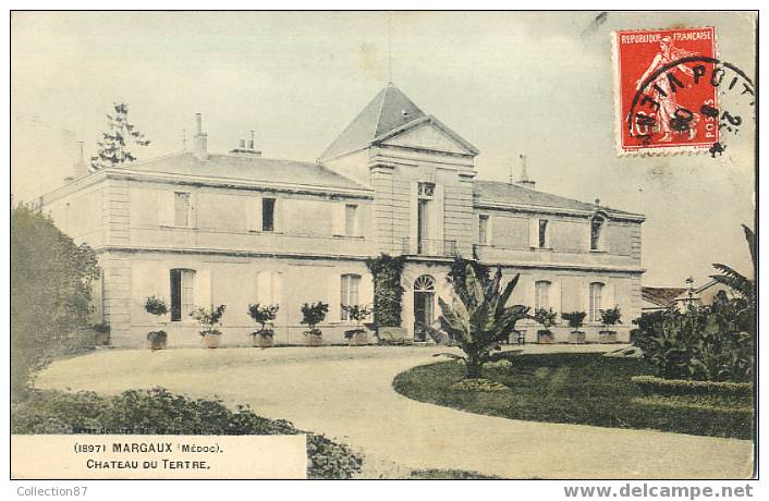 33 - GIRONDE - MARGAUX - CHATEAU Du TERTRE - SUPERBE PLAN - Edit. GUILLIER 18971 Colorisée 1906 - Margaux