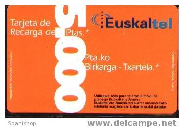 EKR-001 Cupon De Recarga 5000 Ptas. Euskaltel - Pais Vasco - Euskaltel