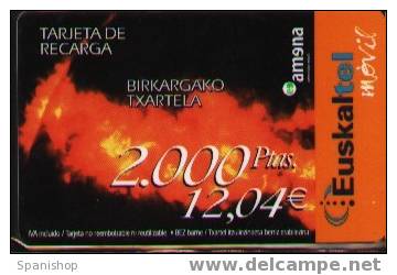 EKR-003 Cupon De Recarga 2000 Ptas-12,04€ . Euskaltel - Pais Vasco Planets - Euskaltel