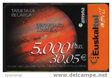 EKR-005 Cupon De Recarga 5000 Ptas-30,05€ . Euskaltel - Pais Vasco Planets - Euskaltel