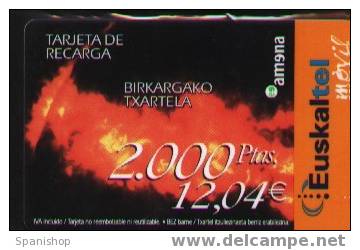 EKR-009/1 Cupon De Recarga 2000 Ptas-12,04€ . Euskaltel - Pais Vasco Planets - Euskaltel