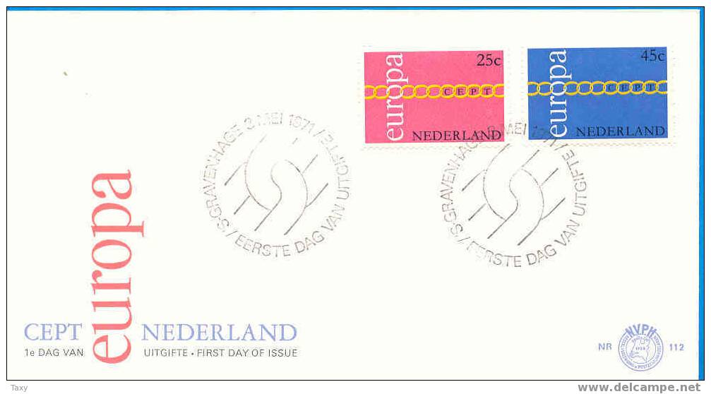 FDC Europa 1971 Pays-Bas Y&T 932/33 - 1971