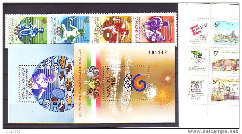 Hongarije, BL189A, Nr 3959/3962A, BL198A, BL201A **, Michel = 21 € (X14554) - Verano 1988: Seúl