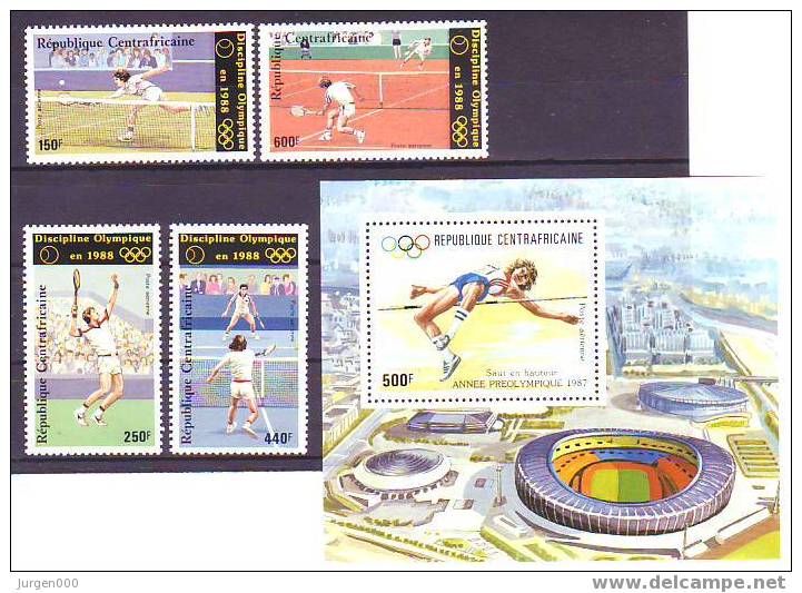 Rep. Centraficaine, Nr 1265/1268, BL420 **, Michel = 18 € (X14688) - Summer 1988: Seoul