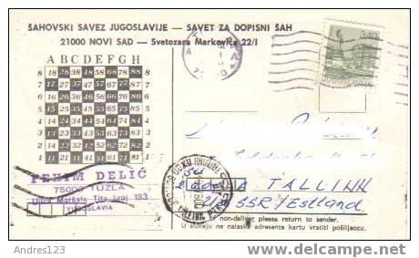 K618 Jugoslavia, 1978 Used Chess Correspondence Card - Entiers Postaux