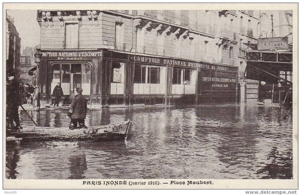 INONDATIONS PARIS INONDE (Janvier 1910) Place Maubert Cpa Animée - Floods