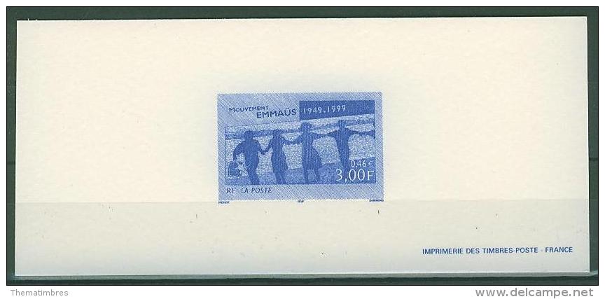 GRA3282 Cinquantenaire Mouvement Emmaus 3282 France 1999 Gravure Officielle - Contro La Fame