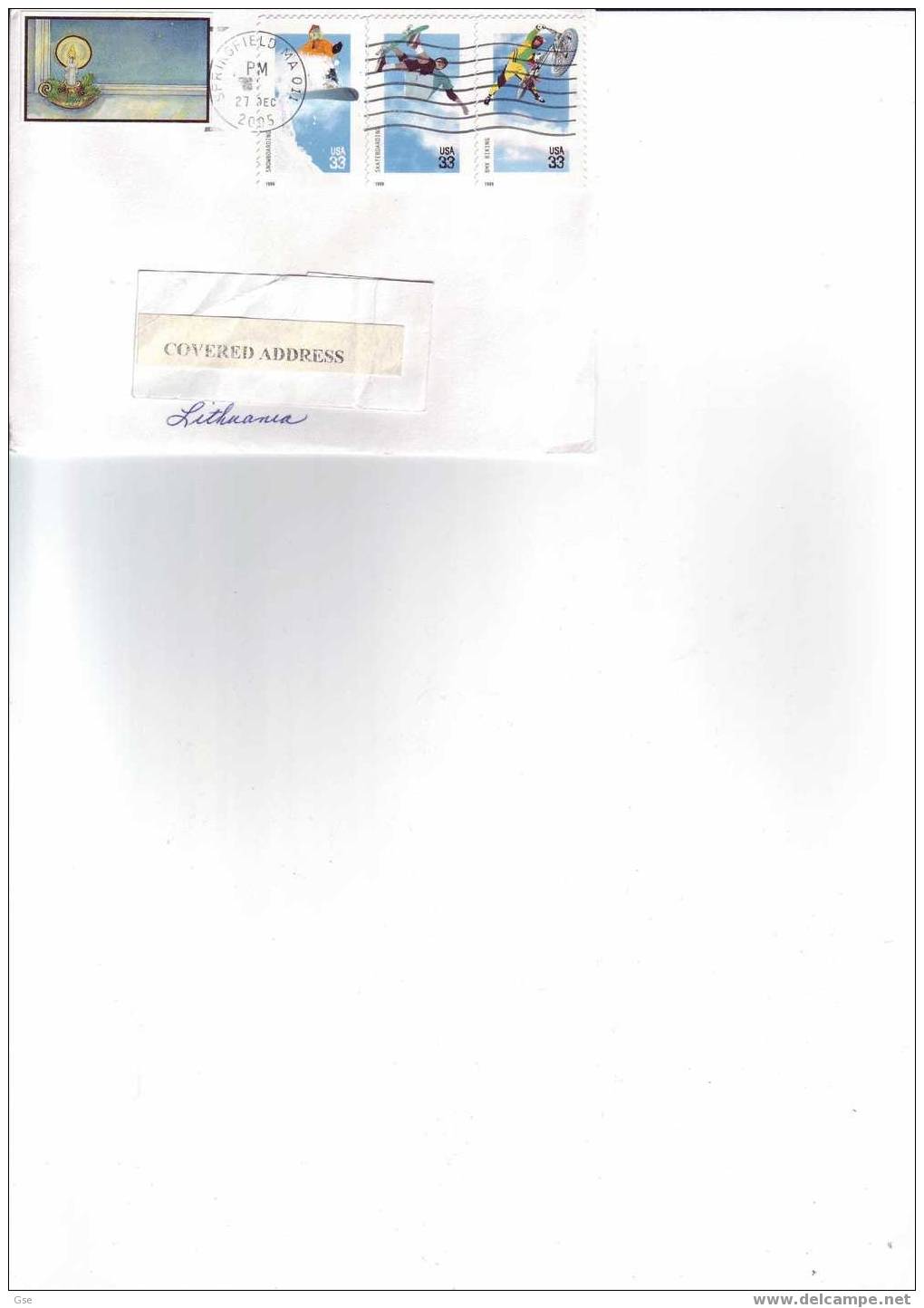 U.S.A. 2005 Lettera Per La Lihtuania - Snowboard - Skateboard - Biking - Cartas & Documentos