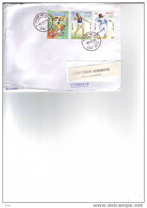 - BANGLADESH 2005 Lettera Per La Lituania - Calcio - Lancio Del Peso - - Bangladesh