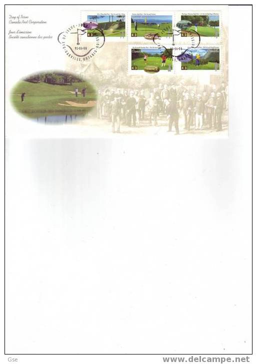 CANADA 1995 - FDC - Yvert 1409/13 - Annullo Speciale Illustrato - Golf