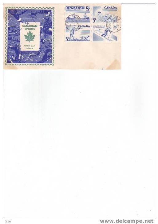 CANADA 1957 - FDC - Yvert  292/95 - Canadian Sports - Covers & Documents