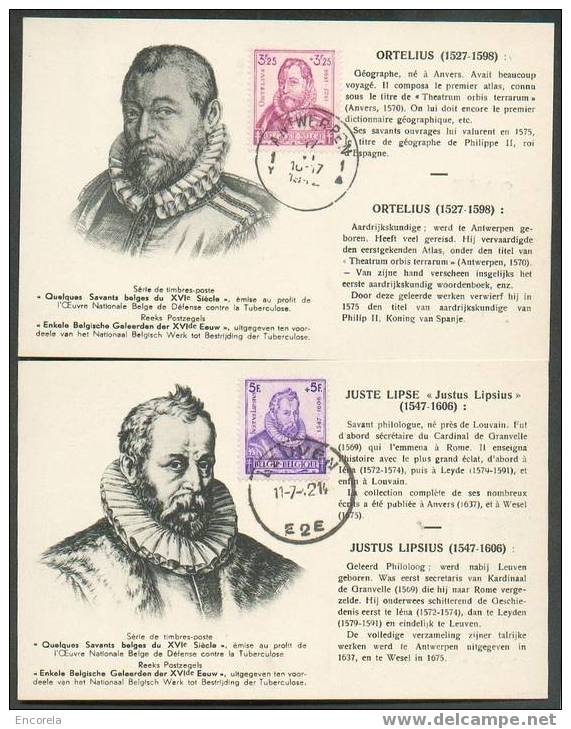 Série SAVANTS (Poortman) N°597/601 S/5 Cartes Maxima Avec Obl. Diverses.  TB - 1759 - Astronomie