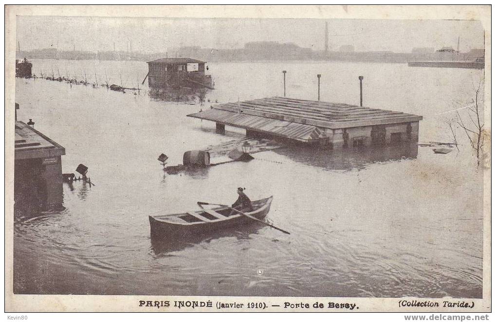 INONDATIONS PARIS INONDE (Janvier 1910) Porte De Bercy  Cpa Animée - Floods