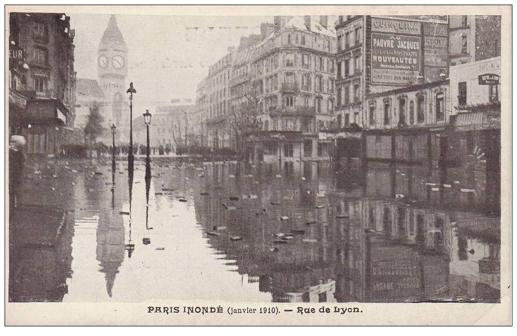 INONDATIONS PARIS INONDE (Janvier 1910) Rue De Lyon - Floods