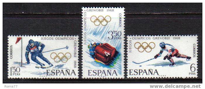 E316 - SPAGNA , N. 1504/1506  ***   Sci - Hiver 1968: Grenoble