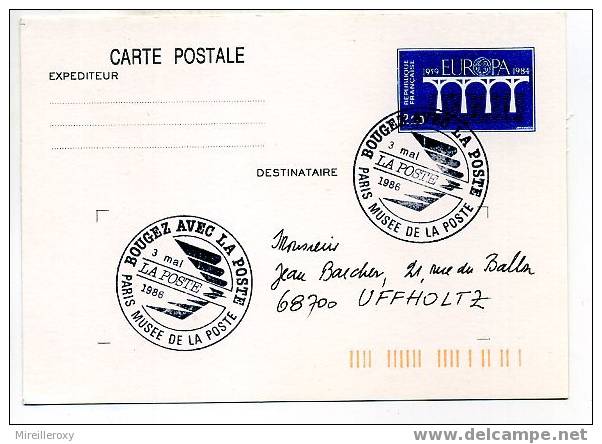 ENTIER POSTAL / STATIONERY / EUROPA / PONT / BOUGEZ AVEC LA POSTE - Overprinter Postcards (before 1995)