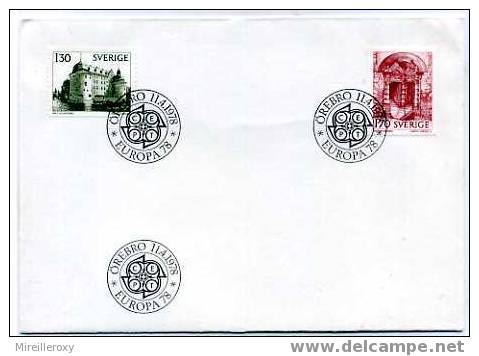 EUROPA SUEDE 1978 / CHATEAU / TIMBRES SUR LETTRE - 1978